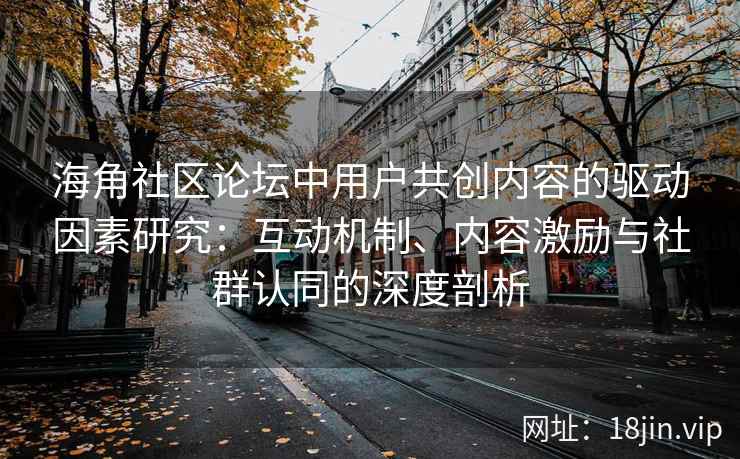 海角社区论坛中用户共创内容的驱动因素研究：互动机制、内容激励与社群认同的深度剖析